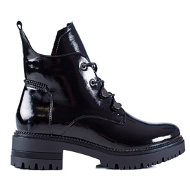 W. Potocki Black patent leather Potocki boots