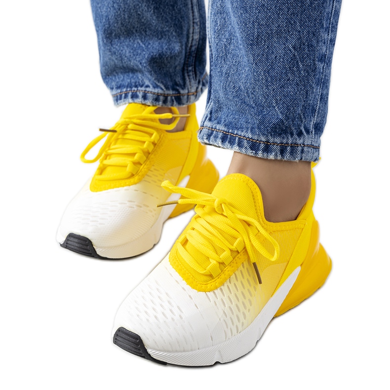 Yellow Glaner sports sneakers white