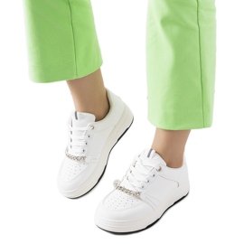 White Kelliher chain sneakers