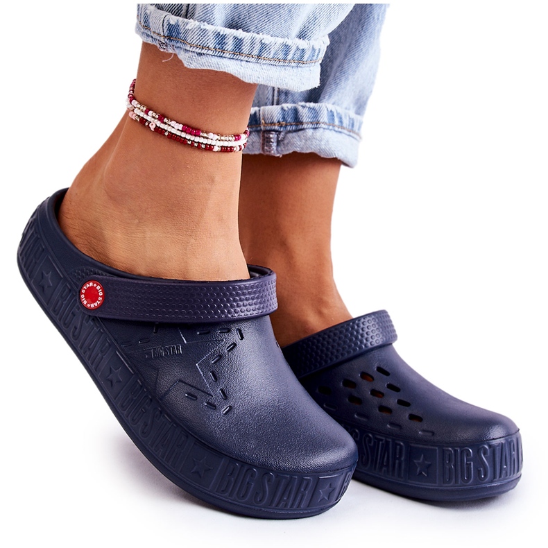 Women's Light Slippers Kroks Big Star II275002 Navy Blue