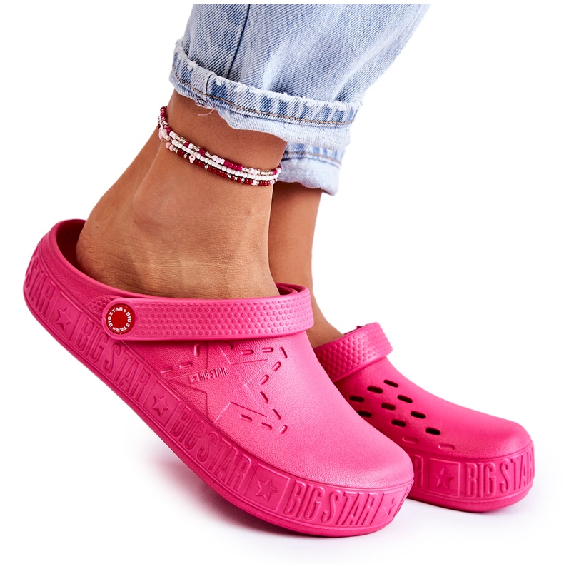 Women's Light Slippers Kroks Big Star II275007 Fuchsia pink