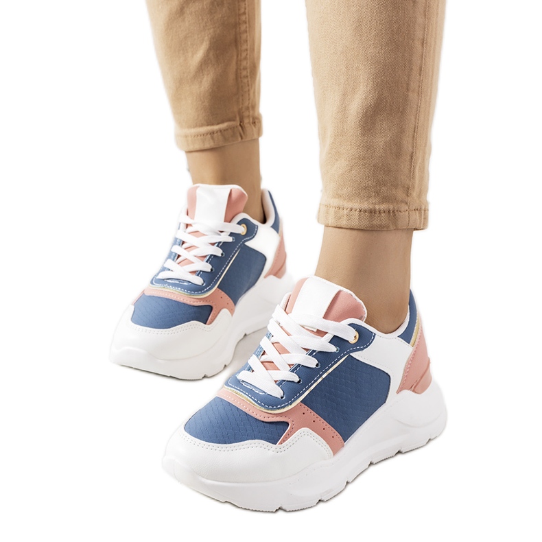 Pottin women's blue sneakers white pink