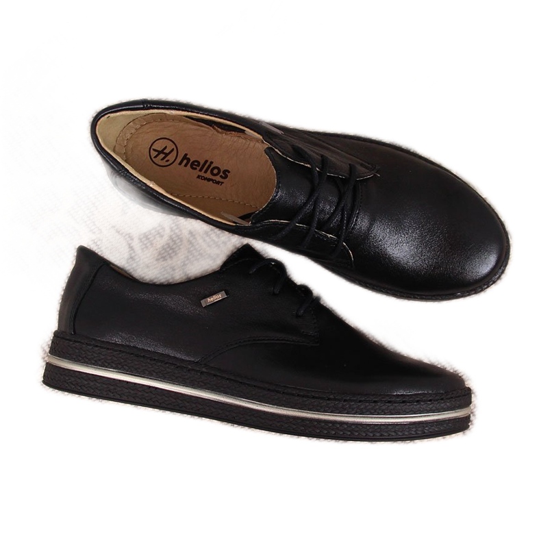 Black leather women's shoes Helios 380