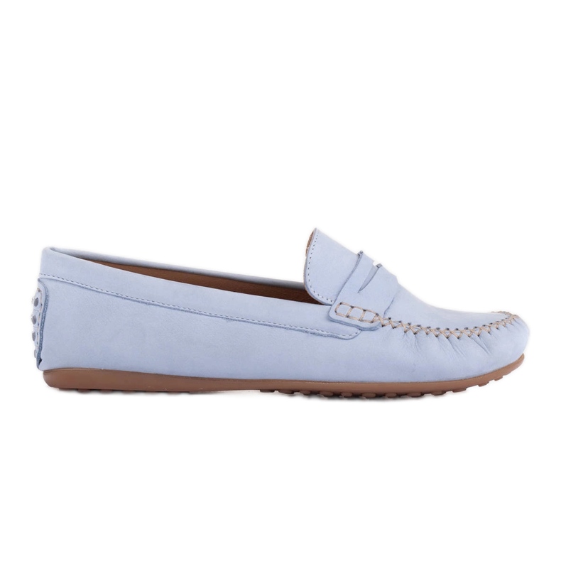 Marco Shoes Classic loafers made of soft leather blue