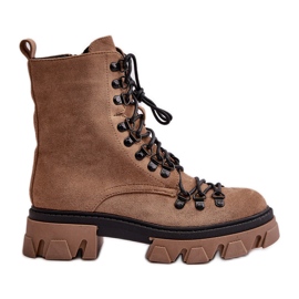 Warm Suede Boots Tied Brown Pierro
