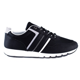 Comfortable black Shelovet men's sports shoes