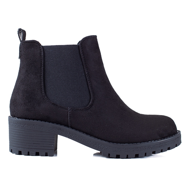 SHELOVET Black suede Jodhpur boots on the post