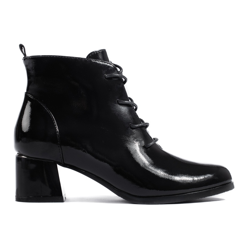W. Potocki Potocki women's black boots made of patent leather