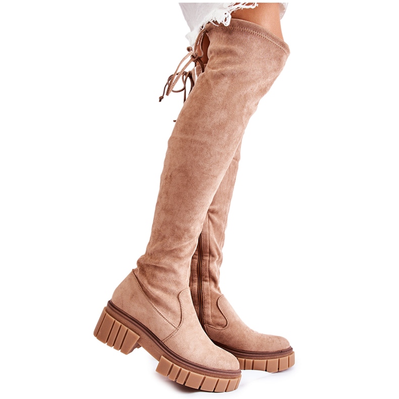 PS1 Women's Suede Boots Beige Cheera Workers