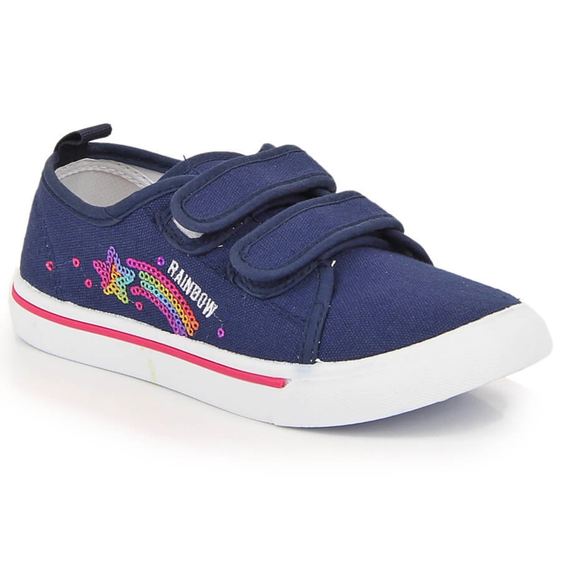 Atletico navy blue velcro sneakers for girls