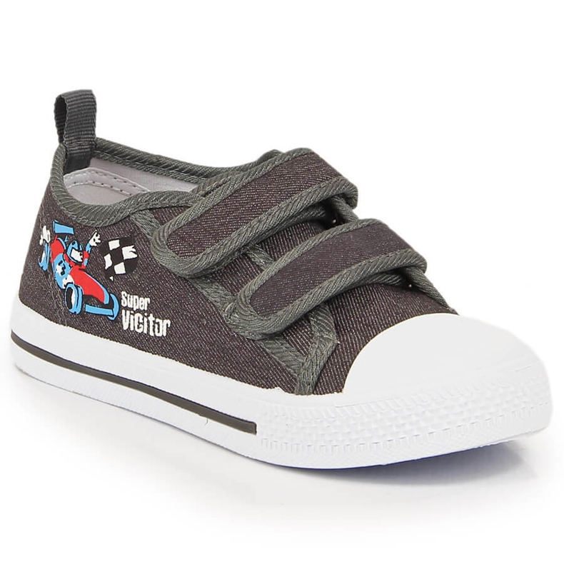Gray Atletico children's sneakers with velcro grey