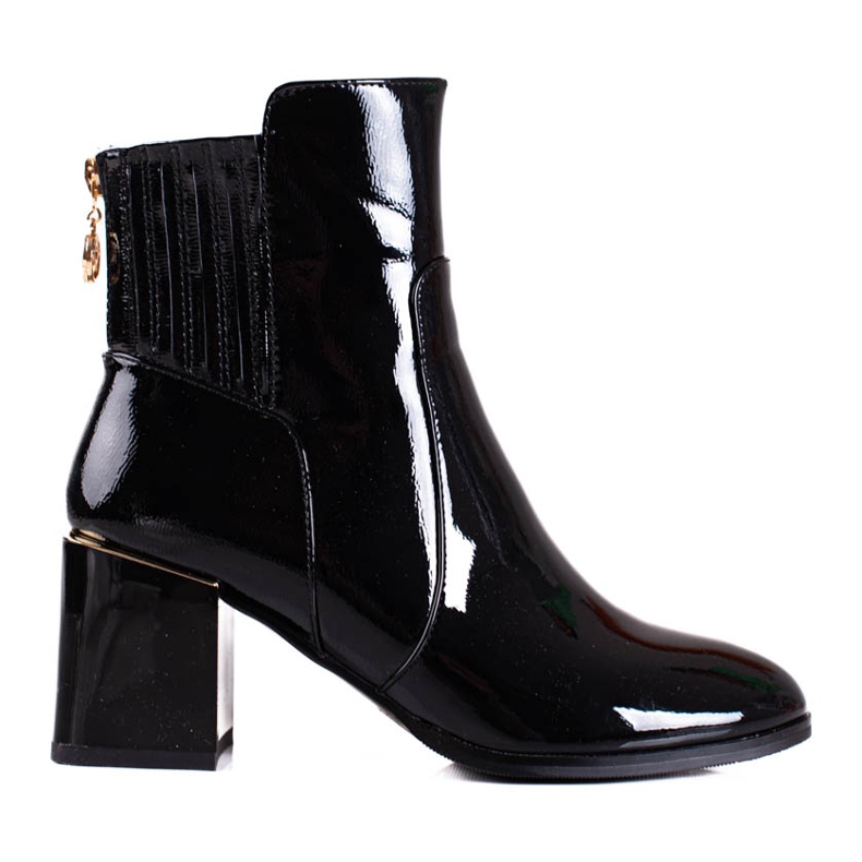 Black Shelovet women's boots made of patent eco leather