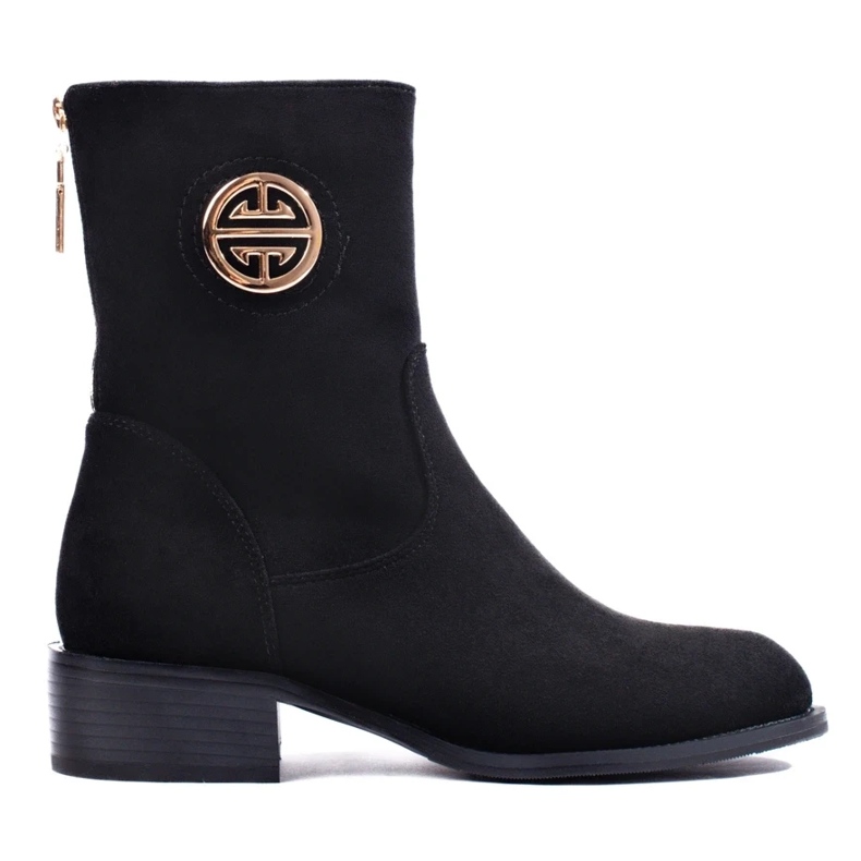 Women's black suede high boots