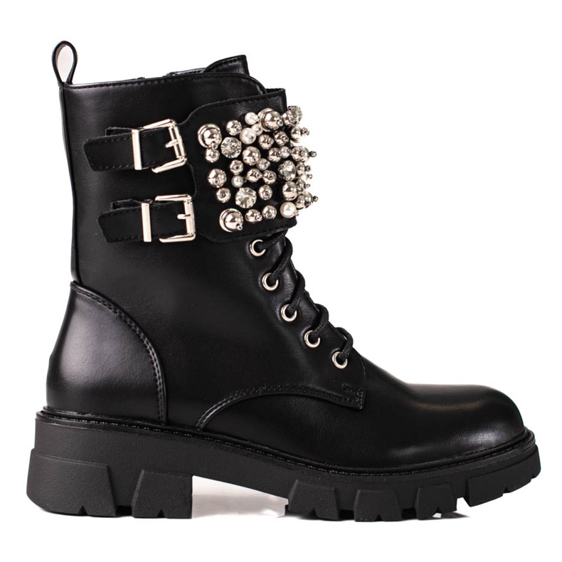 Women's Shelovet black workers with embellishments