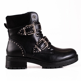 Shelovet Women's Low Workers in a rock style black