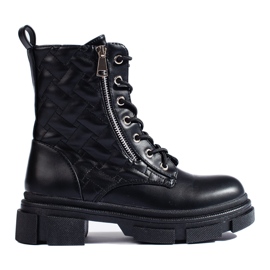 Shelovet workery black lace-up boots for women Shelovet workery black lace-up boots for women