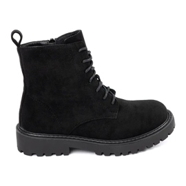 Women's black suede hiking boots