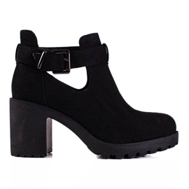 Shelovet women's black boots with a decorative buckle Shelovet women's black boots with a decorative buckle
