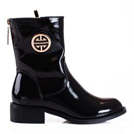 Lacquered high boots Shelovet black