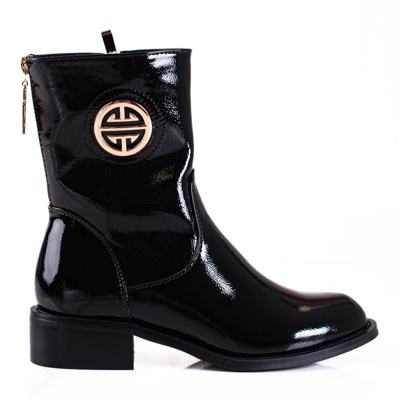 Lacquered high boots Shelovet black