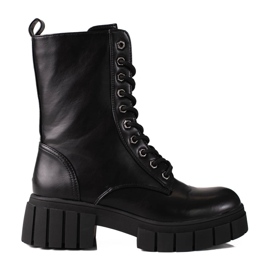 Shelovet women's workers on a thick sole black