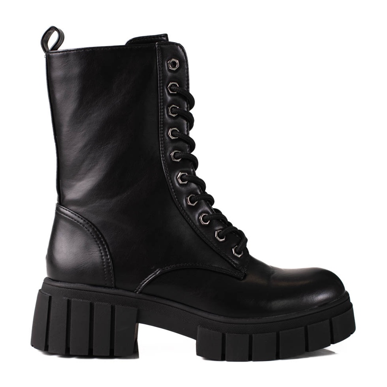 Shelovet women's workers on a thick sole black