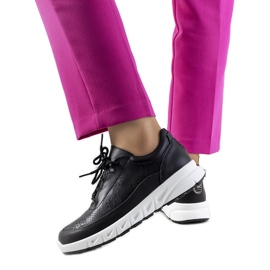 Black leather Kaypa sneakers