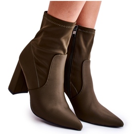 Khaki Amile Women's Material High Heel Boots brown