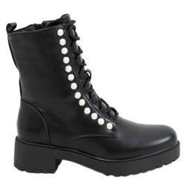 Military boots with Odrey Black pearls