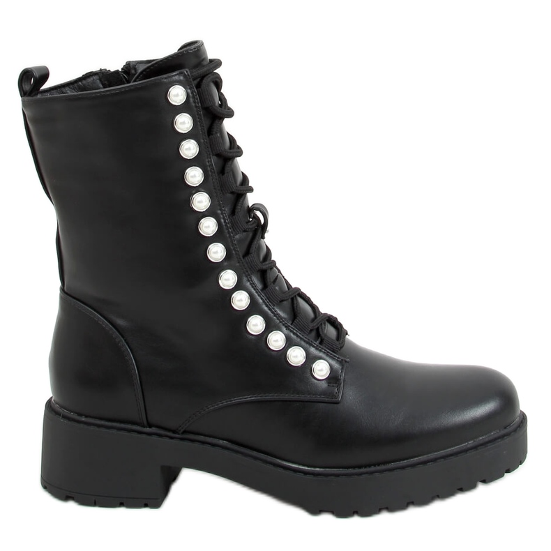 Military boots with Odrey Black pearls