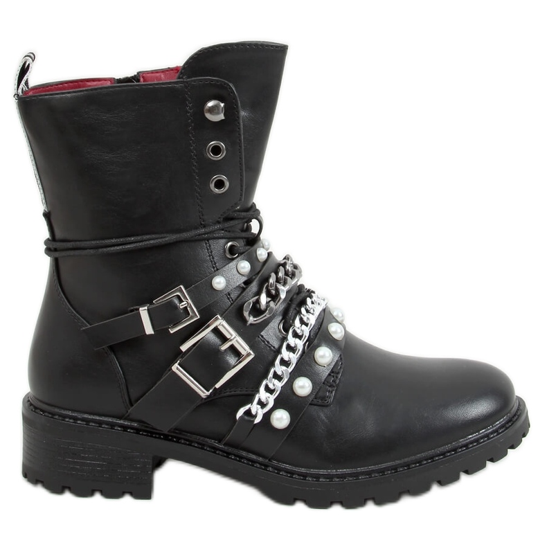 Military boots with chain Luba Black