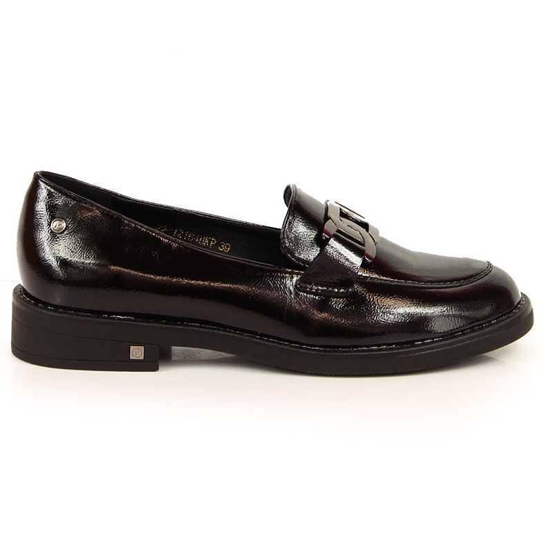 Women's black patent lacquered loafers Potocki