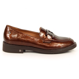 Women's brown patent lacquered loafers Potocki