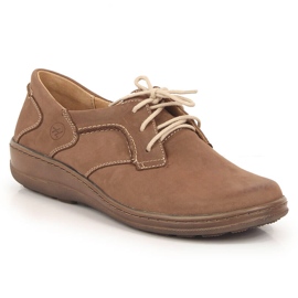 Comfortable leather women's shoes in beige Helios 715