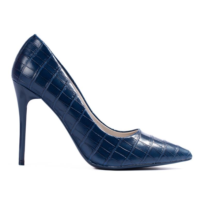 Fashionable pumps on a Shelovet heel blue