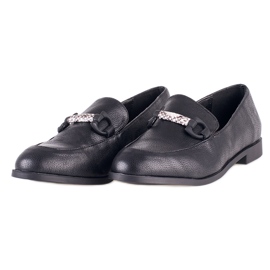 SHELOVET Black leather loafers