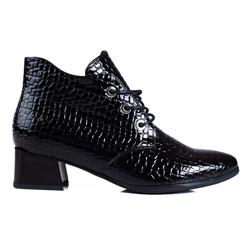 Black Vinceza women's low boots with lacing