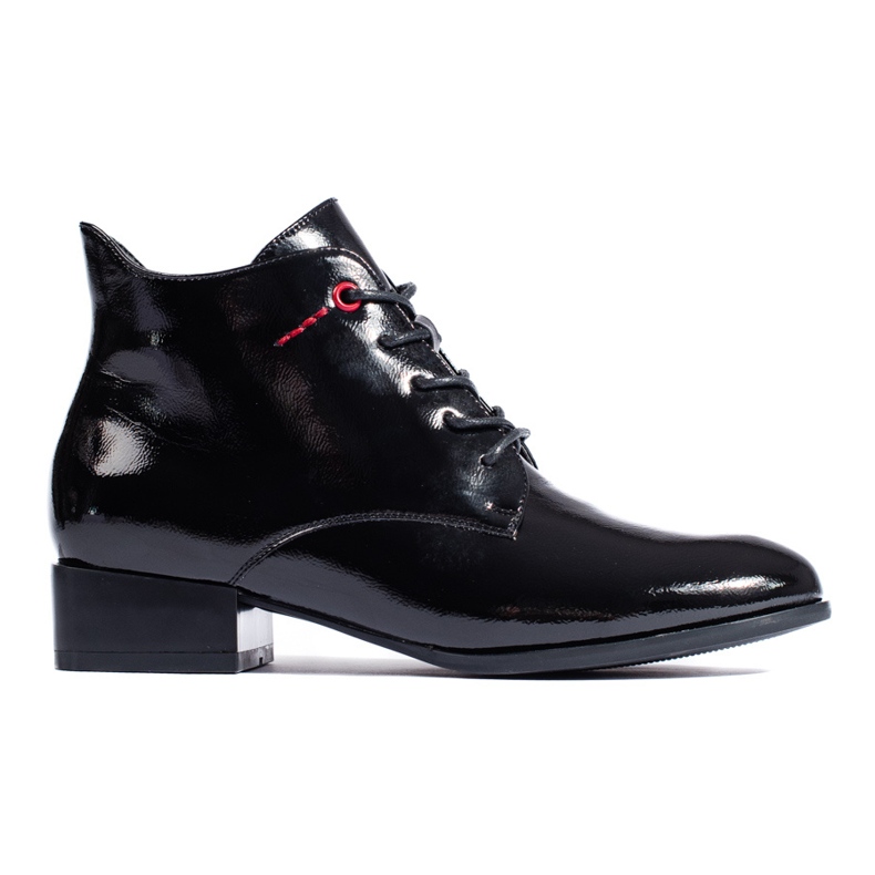 Lacquered lace-up boots by W. Potocki black