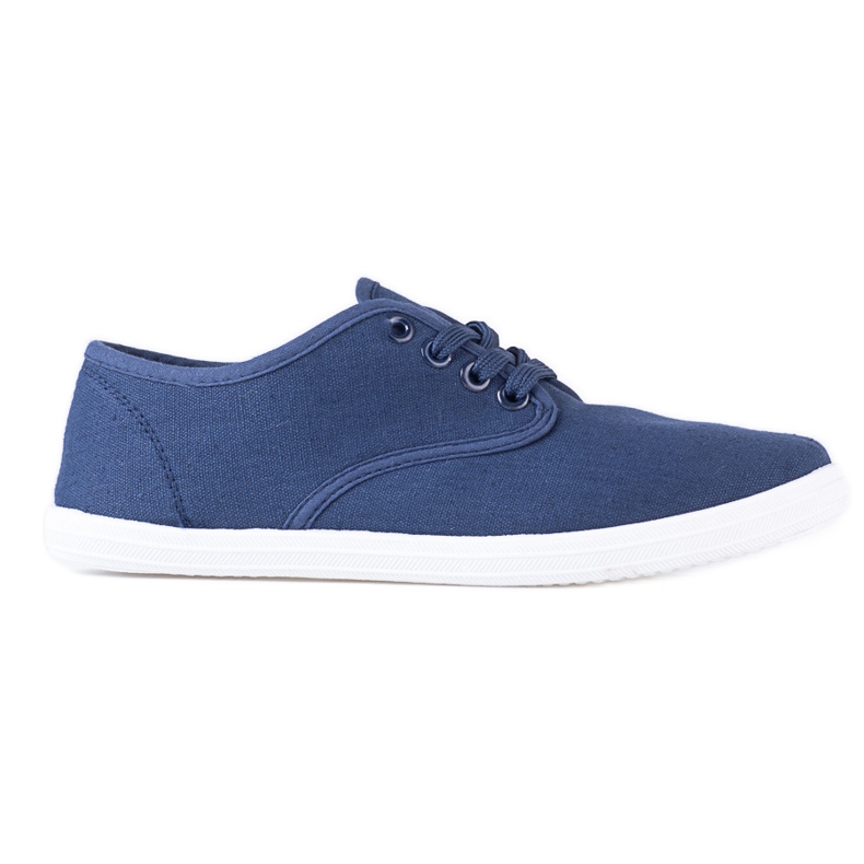 Light women's Shelovet navy blue fabric sneakers
