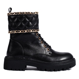 Shelovet women's workers with quilted ornament black