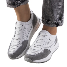 Zaira white leather sneakers