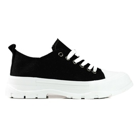 Lace-up women's Shelovet black sneakers