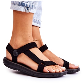 Women's suede sports black sandals Women's suede sports black sandals