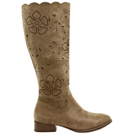 M.Daszyński Openwork beige boots SA197-18 M.Daszyński Openwork beige boots SA197-18