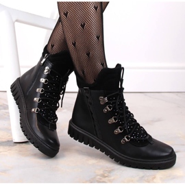 Black Women's insulated leather boots Dolce Pietro