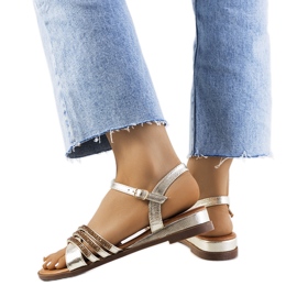Gold Parade Rhinestone Sandals golden