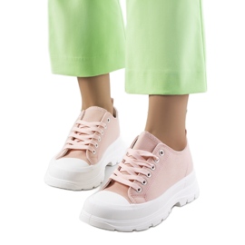 Pink sneakers on a thick Melik sole