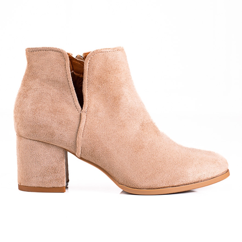 Beige Shelovet women's boots with a cut-out Beige Shelovet women's boots with a cut-out