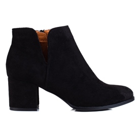 Black Shelovet women's boots with a cut-out Black Shelovet women's boots with a cut-out