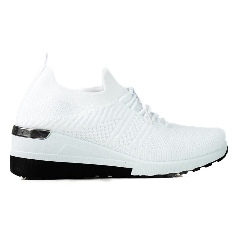 SHELOVET Women's white sneakers on a wedge